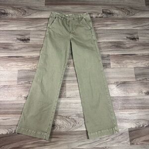 AMO Claudette High Rise Wide Leg Green Pants in Army Size 24